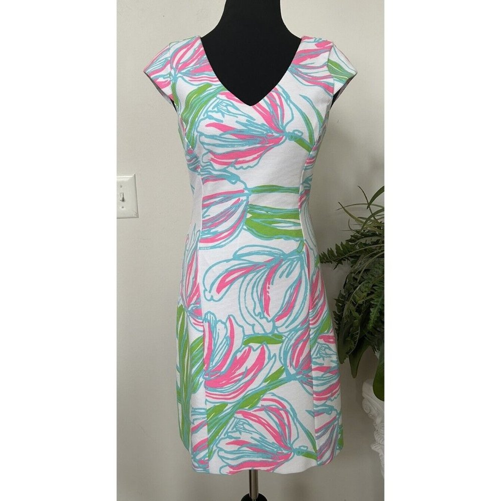Lilly Pulitzer Desiree Shift Dress "Ring the Bellboy" Comfortable Knit Size M‎